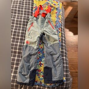 Helly Hansen Kids' Gray and Orange Bib Pants